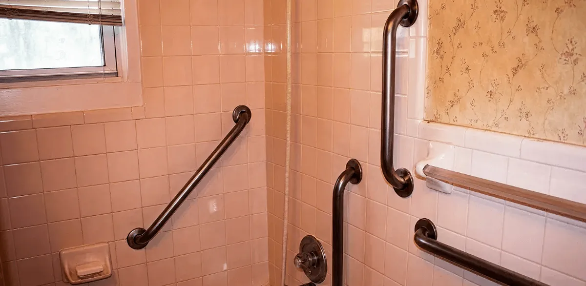 Shower grab bar installation for bathroom safety and accessibility in Charlotte, NC