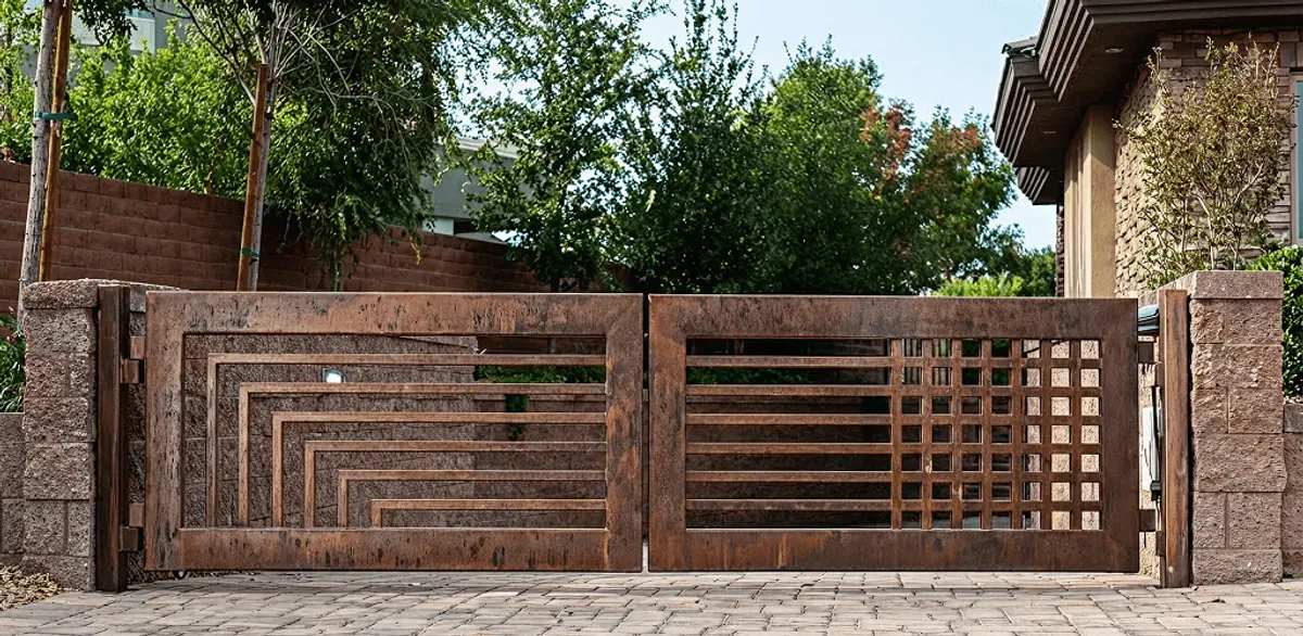 Custom driveway gate installation for a home entrance in Charlotte, NC