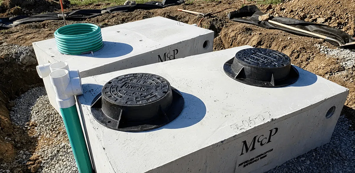 Grease trap installation unit set in place for drainage protection in Charlotte, NC